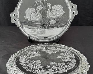 Carmen Walther Mikasa Walter Crystal Cake Platters 2pcs