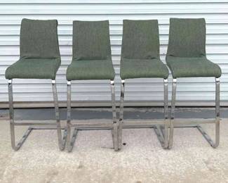 Chrome Base Mid Century Style Bar Island Chairs