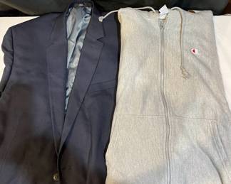 Blazer Blue J. M. Haggar, Hoodie Gray Champion