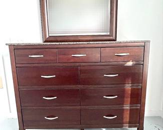 Barrett Solid Wood 9 Drawers Dresser With Mirror