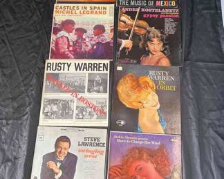 Bundle Of Vintage Vinyl Records Percy Faith, Michel Legrand, Rusty Warren, Andre Kostelanetz, Jackie Gleason