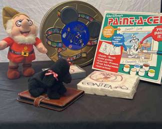 Disney Trivia Game, Mickey Napkins And Cards, Paint Game Bag,