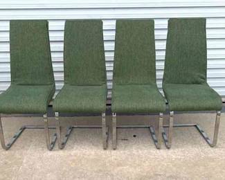 Chrome Base MidCentury Dining Room Chairs 4pcs