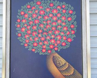 Bulbuls Thought By Maryam Lamei Framed Canvas Print