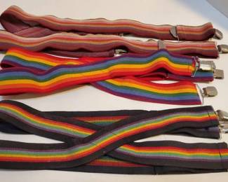 Lot of 3 Vintage Colorful Men's Suspenders