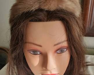 Vintage 50s Mink Fur Hat Open Ring