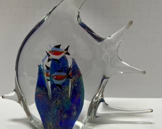 Murano Fish Art Glass Paperweight by Murano Art