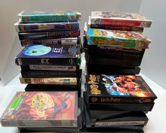 Large Lot of VHS Children's Movies Clamshell Disney