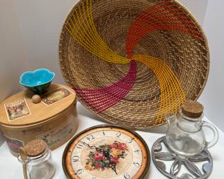 Sweat Grass Basket, Wood Cheese Box and More