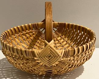 Vintage Round Dome EGG BASKET Gathering Handwoven