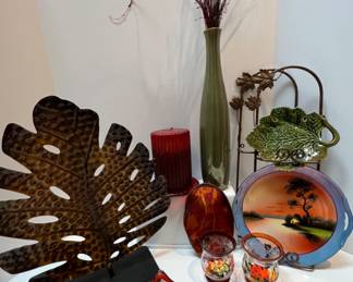 Large Leaf Metal Sculpture Fall Themed Collection Home Decor Noritake