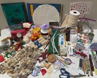 Huge Lot of CRAFTING SUPPLIES Variety of Diamond Dots, Pipe Cleaners, Glitter and More!