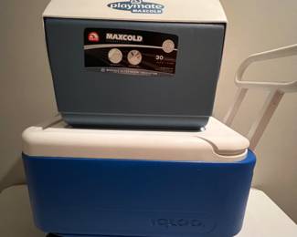 2 Coolers Igloo Wheelie and Playmate