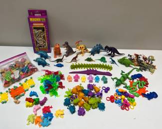 Large Lot of Little Collectible Dinosaurs, Robots, Animals, Gumball Toys & Prizes