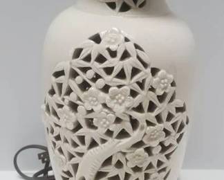 Vintage Asian Blanc De Cline Table Lamp