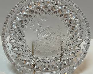 Waterford Crystal Christmas 1990 Swan Decorative Plate