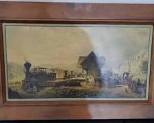 Vintage Print Edward Lamson Henry w/ Wood Frame