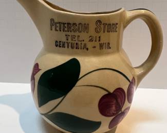Vintage WATT Pottery Pitcher Creamer Apple Advertising