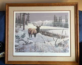 Summit Solitude by Harlan Zieska Framed Moose Scenic Print, Signed & Numbered