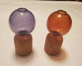 2 MCM Cork Mini Glass Planters for Air Plants