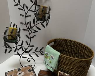 Household Items Wall Candle Holder, Basket, Trinket Boxes, Clock
