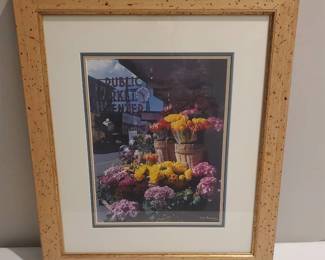 Signed Photo of Pikes Market in Seattle - Colored Photograph Framed Picture