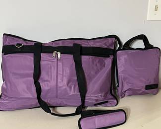 Vintage MAGELLAN'S Purple Travel Carryon Nylon Bag & Matching Accessory Bag