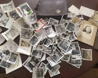 Vintage Lot of Black & White Photograph 1940-1960s and Leather Photo Book