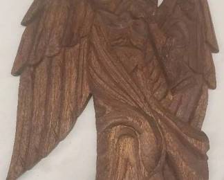 Antique Vintage Hand Carved Wood Angel