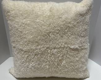 Crate and Barrel Shearling Pillow Ivory