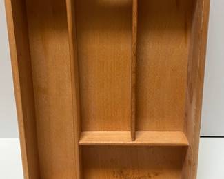 Vintage Wood Sectioned Cutlery Tray
