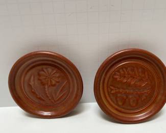 Pair of Mini Pigeon Forge MCM Pottery Plates Wall Décor