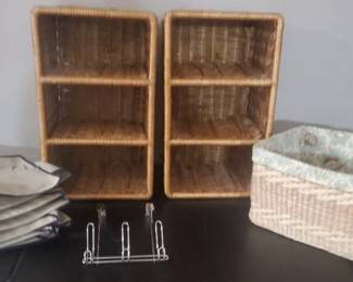 Wicker Storage Baskets , Hanging Closet Shelving, Door Hook Organizing