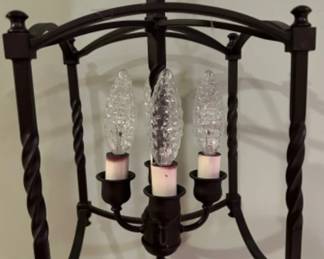 Carriage Forged Black Iron 4 Candle Hanging Pendant Light