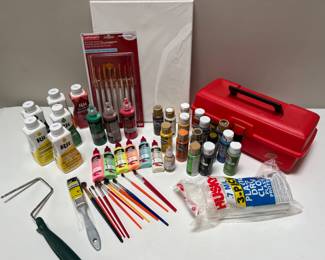 Let's Paint! Fabric Paint, Acrylic Paint, Canvas, Brushes, Dyes