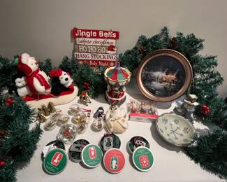 Vintage Christmas Decorating: Pewter Seagull Ornaments, Diorama Globes