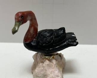 Mini Goose Sculpture on Semi-Precious Rock