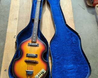Vintage Univox 4-String Tobacco Sunburst Short Scale Electric Violin Guitar, In Hard Sided Carrying Case