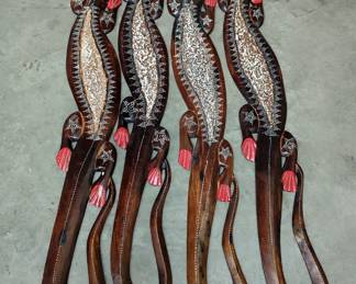 Wall-Mounted Decorative Anchors, 19" x 29", Qty 2, New In Box And Wood Wall-Mounted Tribal Style Lizards, 38", Qty 4