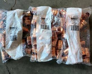 Nibco 3/4" Copper Tees With 7/8" OD, Qty 25 Pieces, 3/4" Copper MA Adapters With 7/8" OD, Qty 75 Pieces Copper 90 Elbow With 7/8" OD, Qty 50 Pieces, Eaton 12U-612 Hydraulic Hose Fittings, Qty 19, Hillman Plow Bolts, Grade 5, 3'8" x 1-1/2", And More