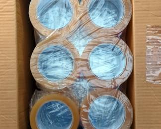 PrimeTac Hot Melt Carton Sealing / Moving Tape, 2 Boxes Of 36 Rolls, And Tape Dispensers, Qty 2