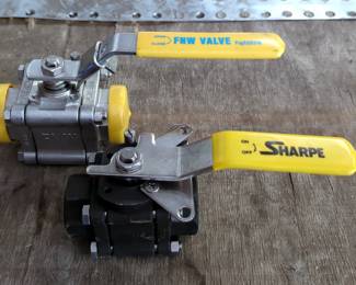 FNW 1" Ball Valves, Model CF3M, Qty 3, Sharpe Ball Valves, Qty 1, And More, Total Approximate Qty 8