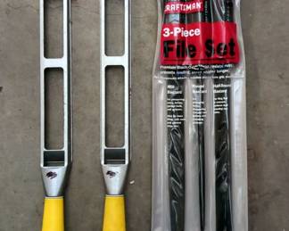 Ashcroft Temperature Gauge, 6.5" Eye Bolts, Craftsman 3 Piece File Set, Stanley Subform Flat File, Model 21-295, Husky 24" Level, Warwood Axe Handles, And More