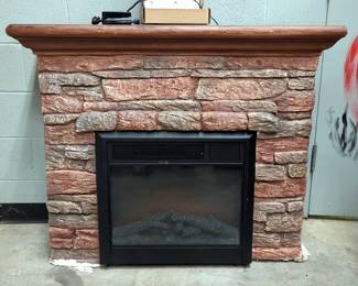 Decor Flame Rustic Electric Fireplace, Model NDF-180BL, Mantle Is Damaged, Intertek Electric Fireplace, Model EA0045RC, Base Is Missing, And Hearth & Home WSK100/200 Control Box And Wall Switch For Electric Fireplace

