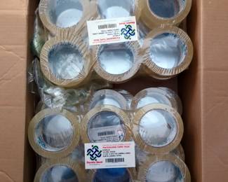 Double Bond Carton Sealing / Moving Tape, Qty 6 Packages Of 6 Rolls Tape Dispenser, Qty 1, Marker Flags, And More