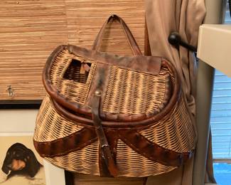 Antique wicker fish basket