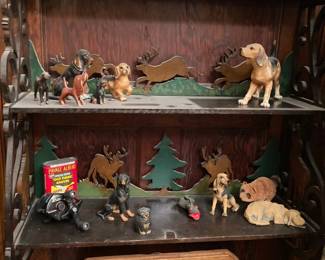 Beautiful hand made shelf. with hunting and fishing motive built in