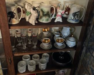 glasses and bar wares. antiquer, vintage and modern
