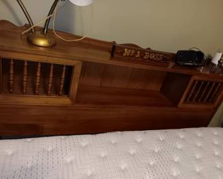 Queen headboard and king size mattress