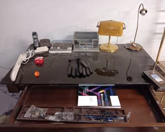 glass top desk